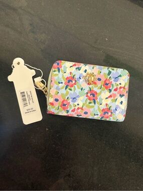 Nanette Lepore Floral Zip Wallet with Gold Emblem